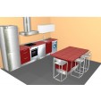 Cocina Isla Mini Brillo