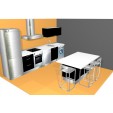 Cocina Isla Mini Brillo