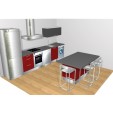 Cocina Isla Mini Brillo