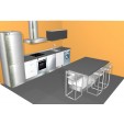 Cocina Isla Mini Brillo