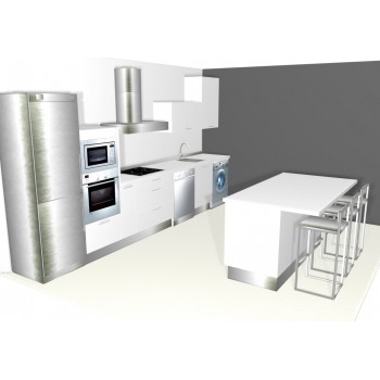 Cocina Isla Estándar Brillo
